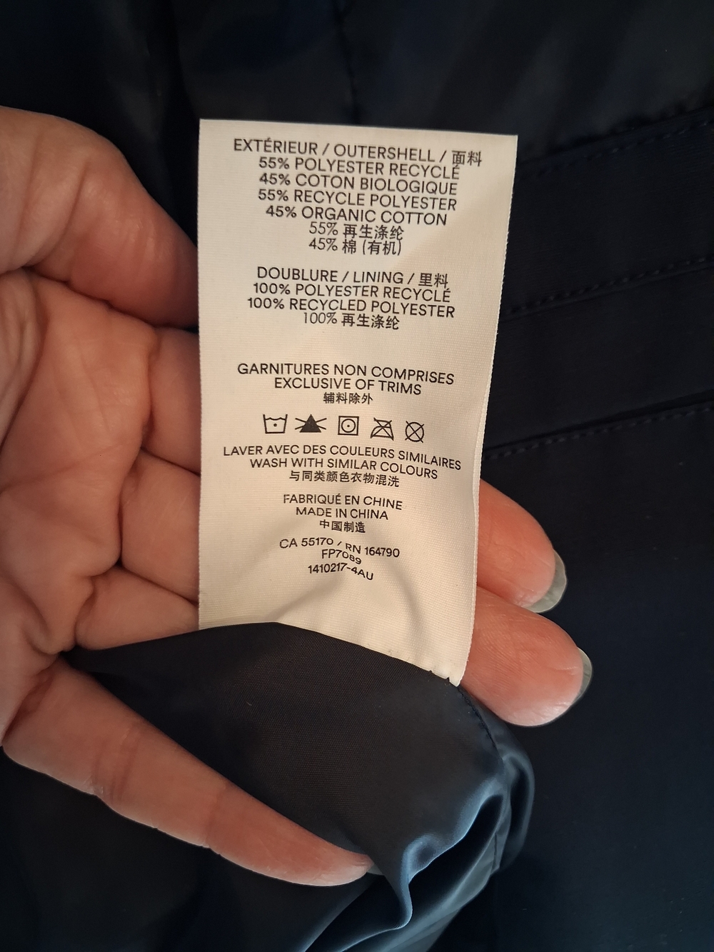 Frank & Oak Navy Heavy Lined Field Jacket with Hood - Picture 5 of 6
